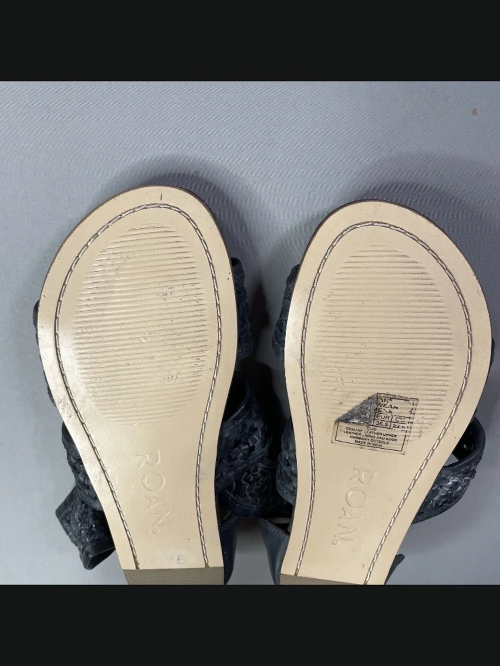 Roan Shoes Womens 6.5 gray brown leather Clio sandals gladiator boho indie